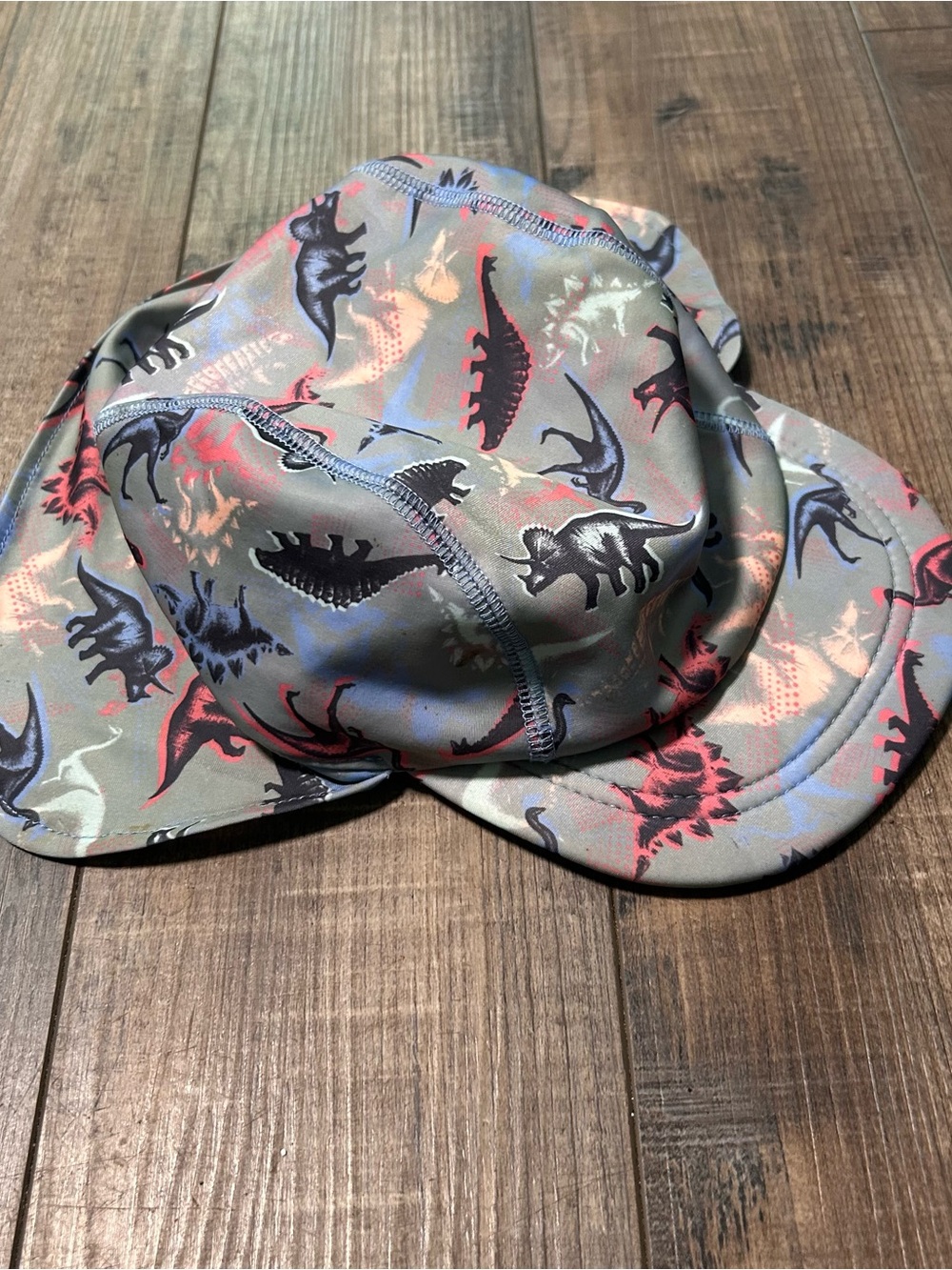Child’s Dinosaur Print Cap with Neck Cover for Boys Girls One Size